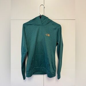 The north face emerald green pullover hoodie with thumb holes. Women’s Medium.